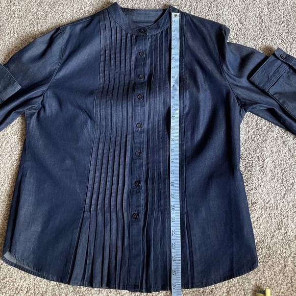 Westbound Denim Tuxedo Nehru Collar Shirt - Picture 11 of 11